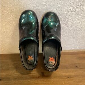 Green and Black Clogs